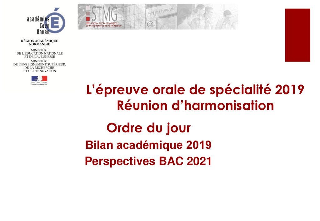 Lépreuve orale de spécialité 2019 Réunion dharmonisation ppt